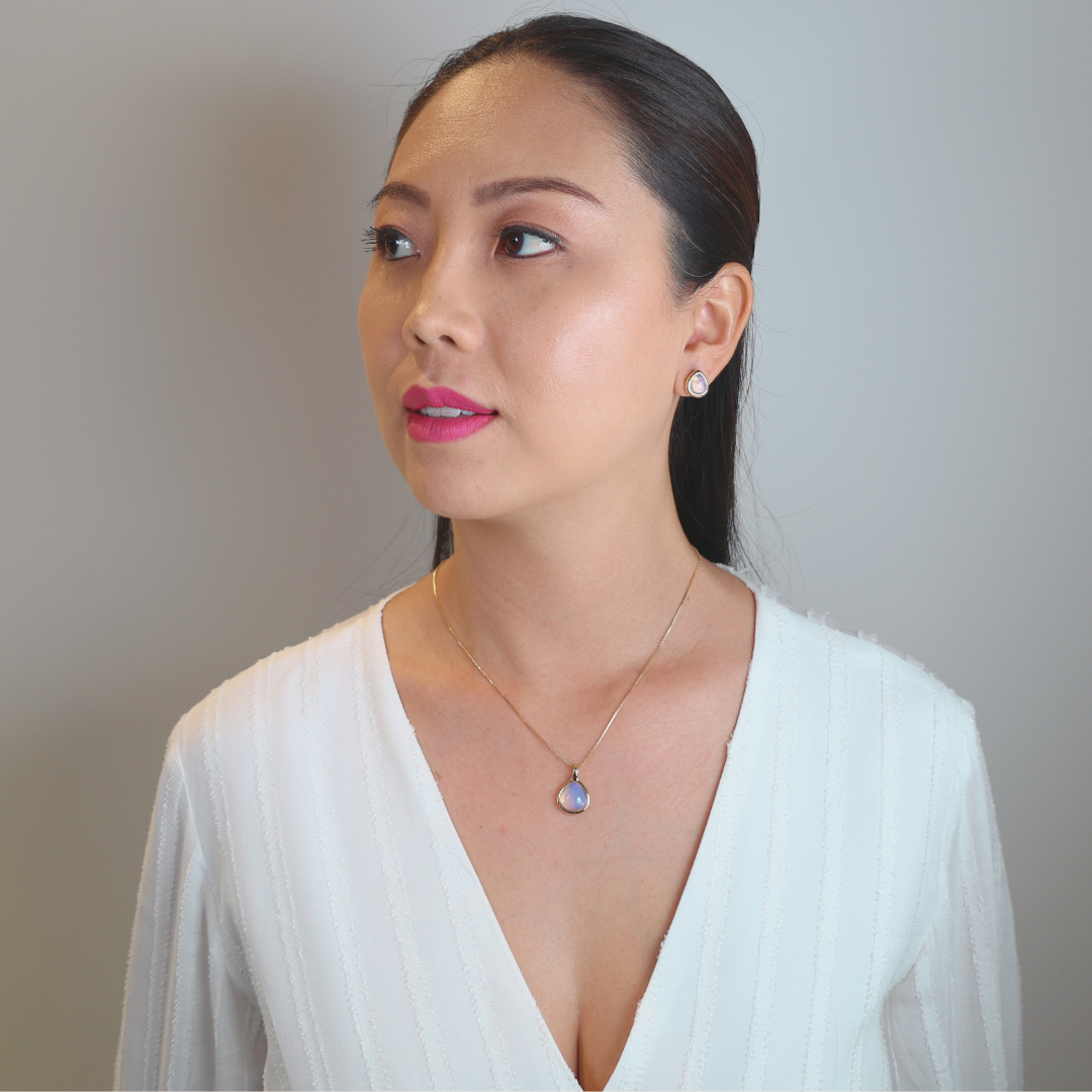 Classic Drop Moonstone Jewelry Set