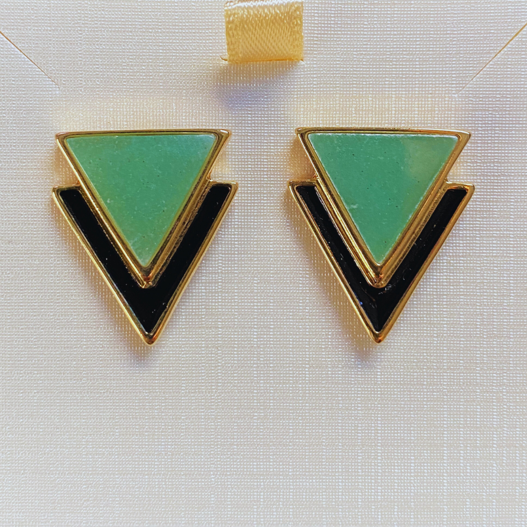 Monica green Quartz earrings