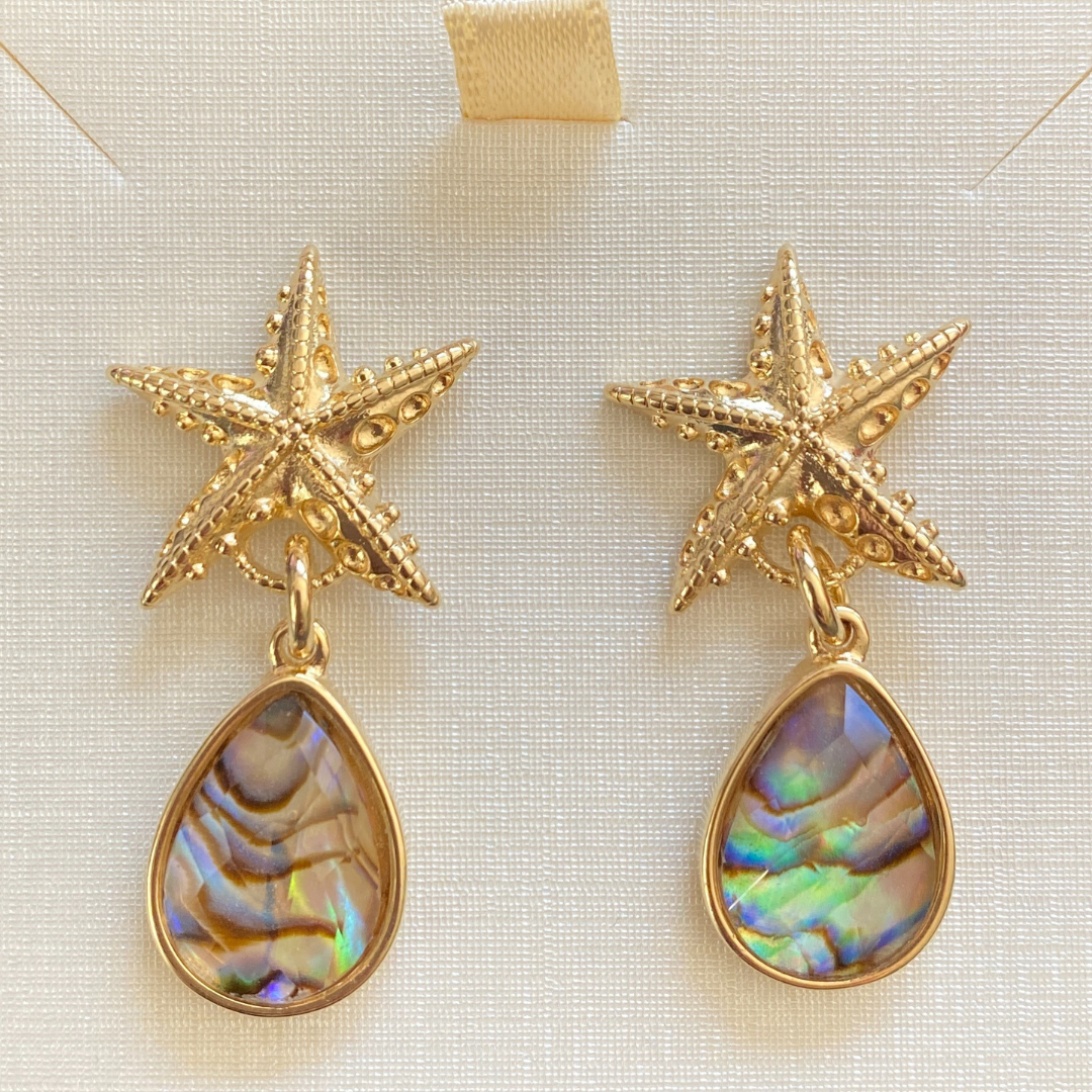 Pendientes de estrella de mar Maya