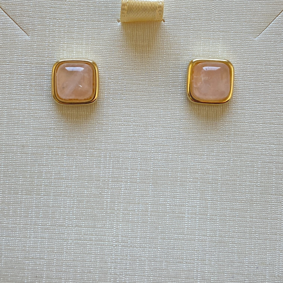 Mary Jane Rose Quartz earrings