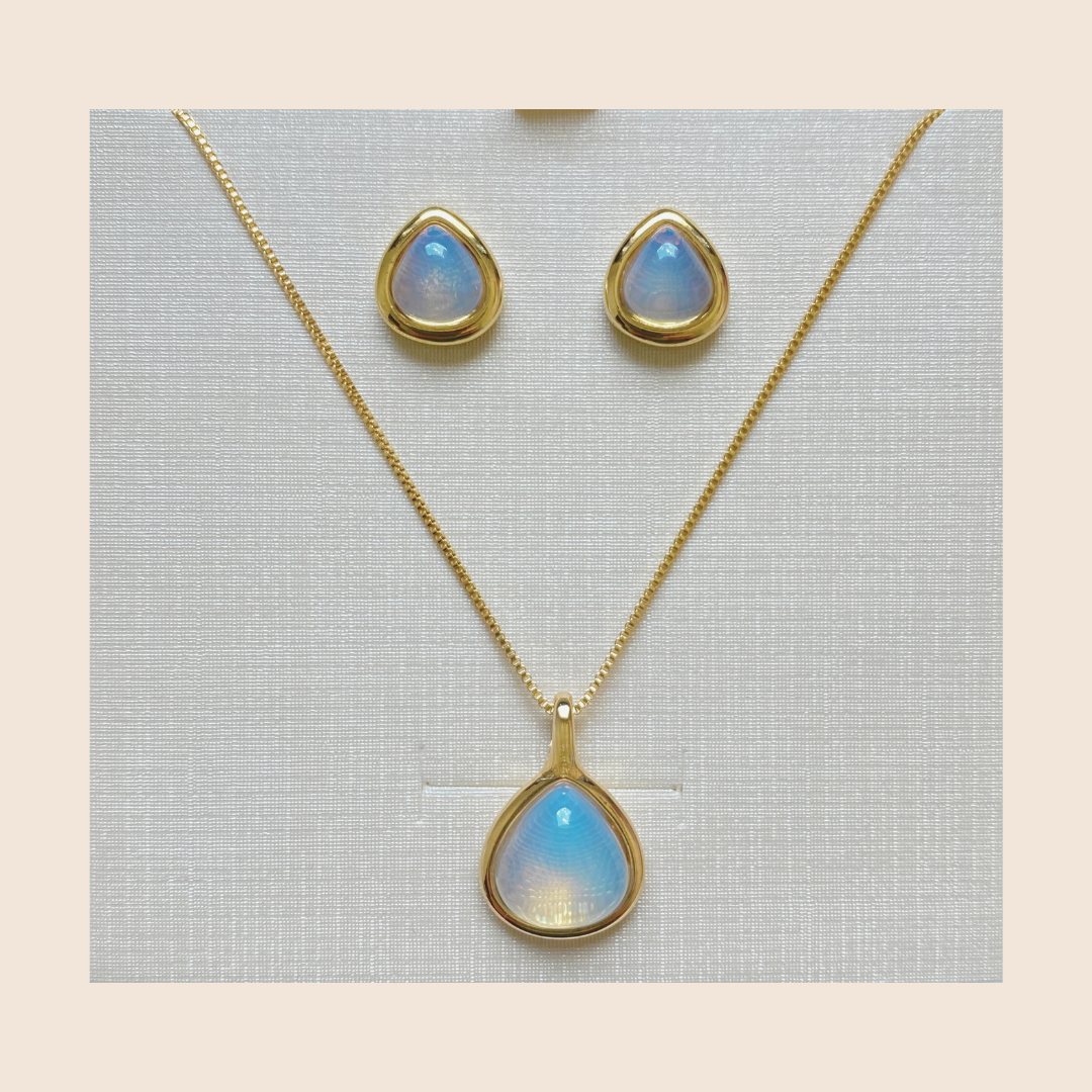 Classic Drop Moonstone Jewelry Set