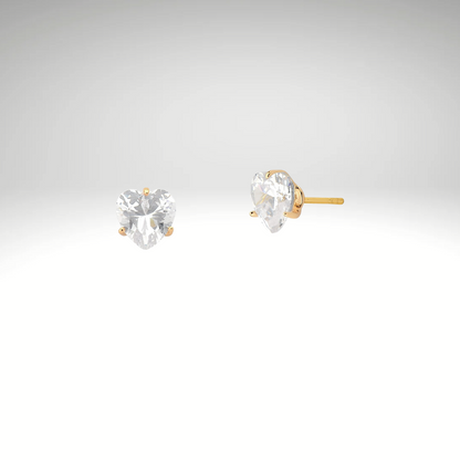 Heart-shaped zirconias earrings