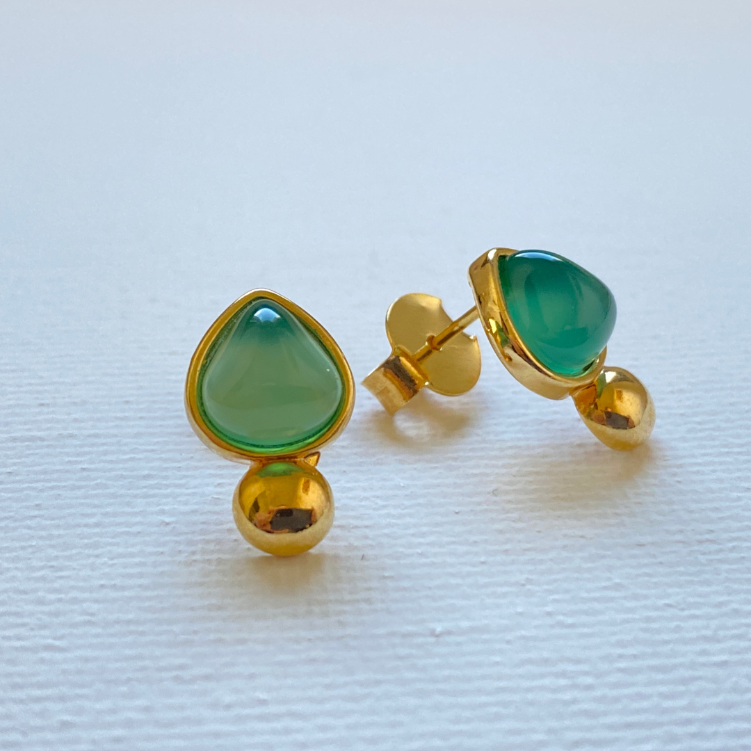 Clarice Green agate earrings