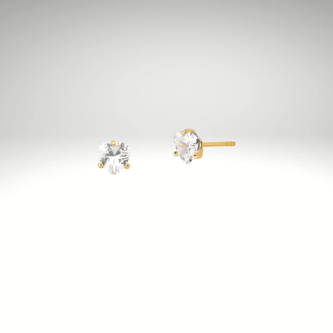 Heart-shaped zirconias earrings