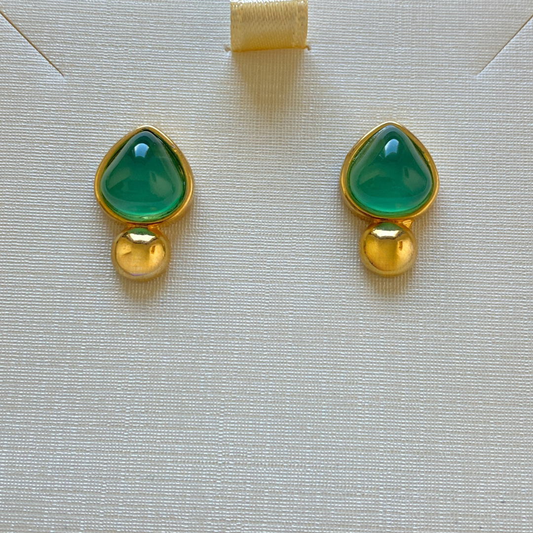 Clarice Green agate earrings