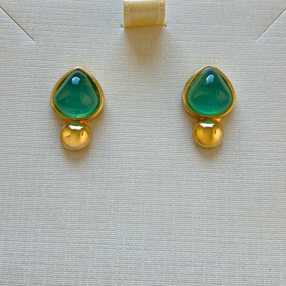 Clarice Green agate earrings