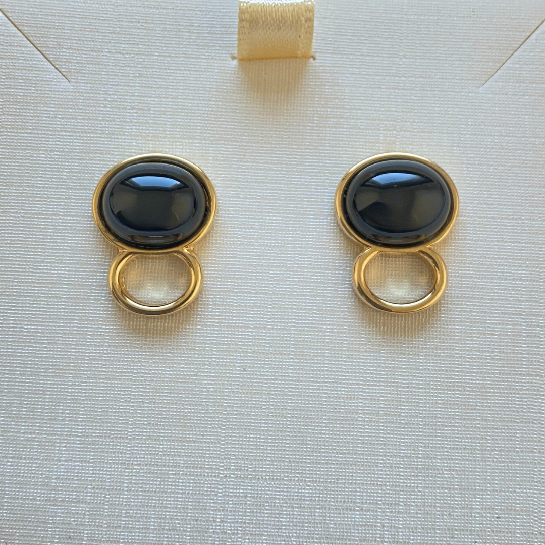 Samantha Black Agate earrings