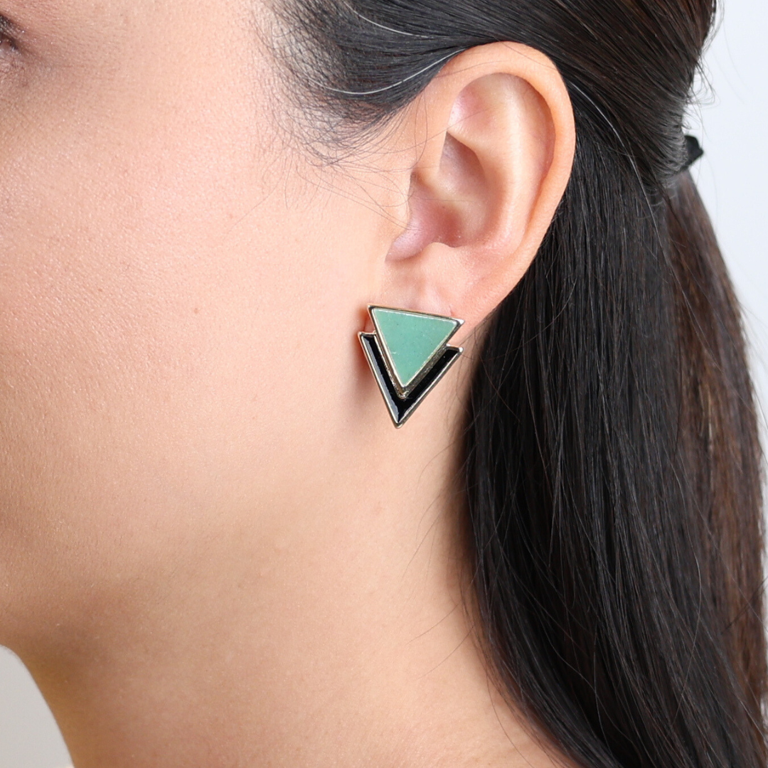 Monica green Quartz earrings