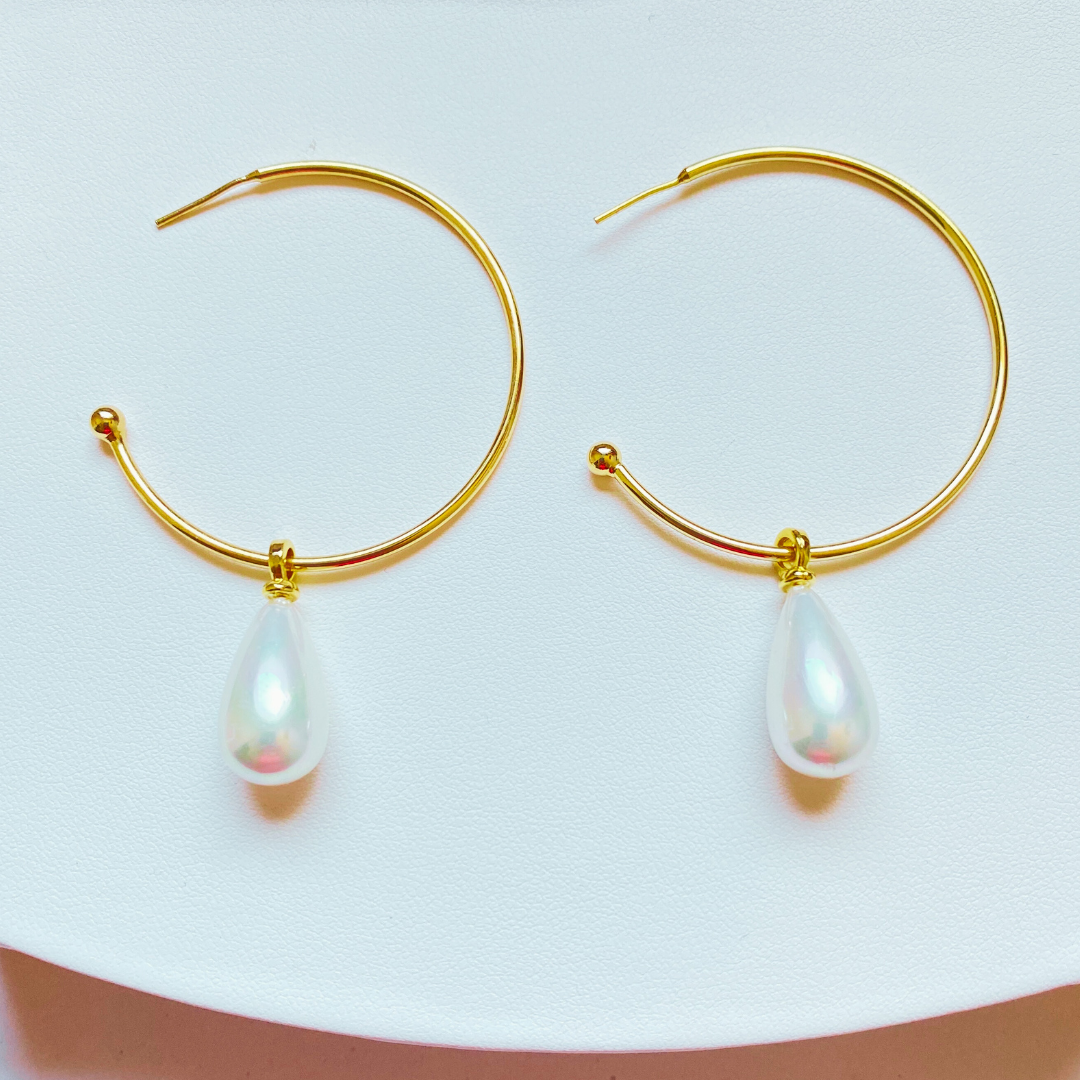 Bellami Pearl hoop earrings