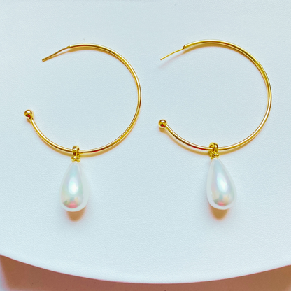 Bellami Pearl hoop earrings