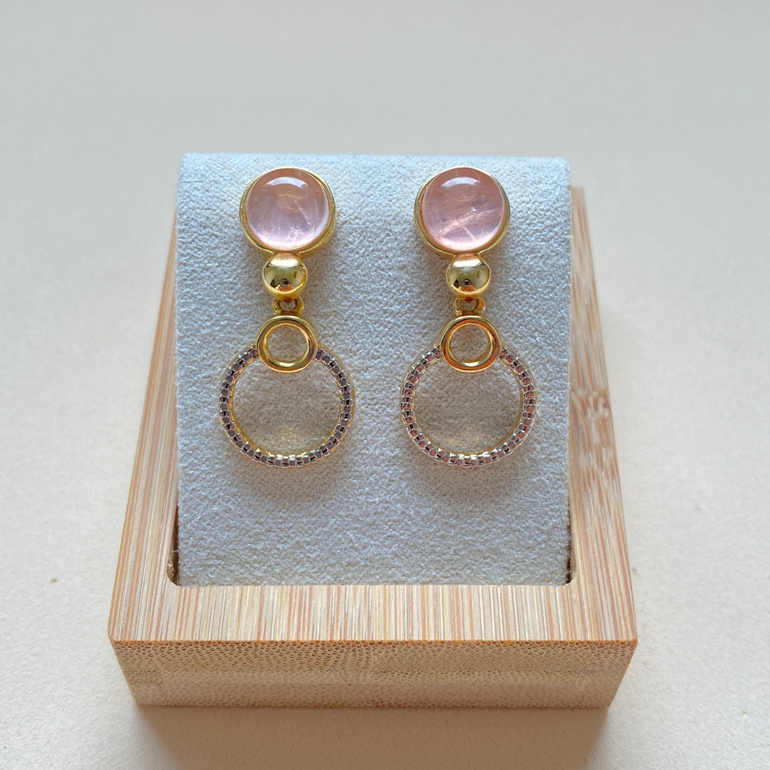 Brenda Rose Quartz earrings