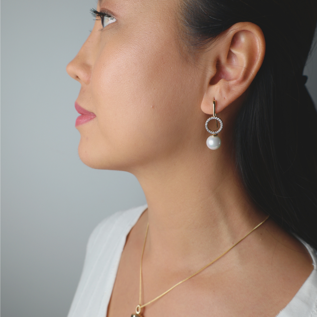 Pendientes perlas Crystelle y circonitas